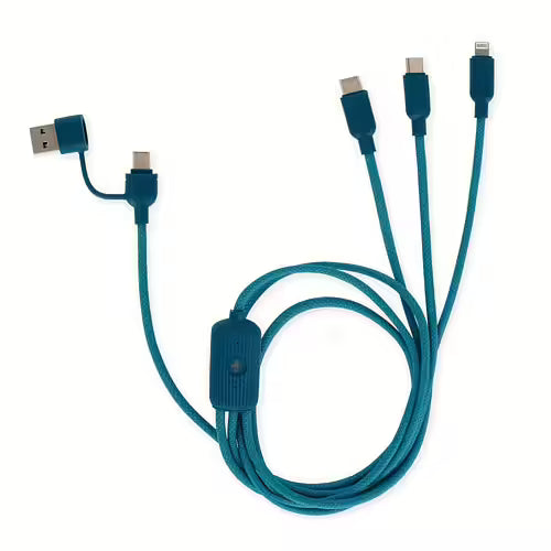 3-i-1 synkroniserings- og ladekabel - Three Hugs Blå
