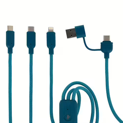 3-i-1 synkroniserings- og ladekabel - Three Hugs Blå
