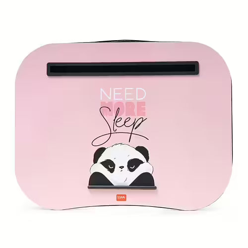 Lyserød laptoppude med panda