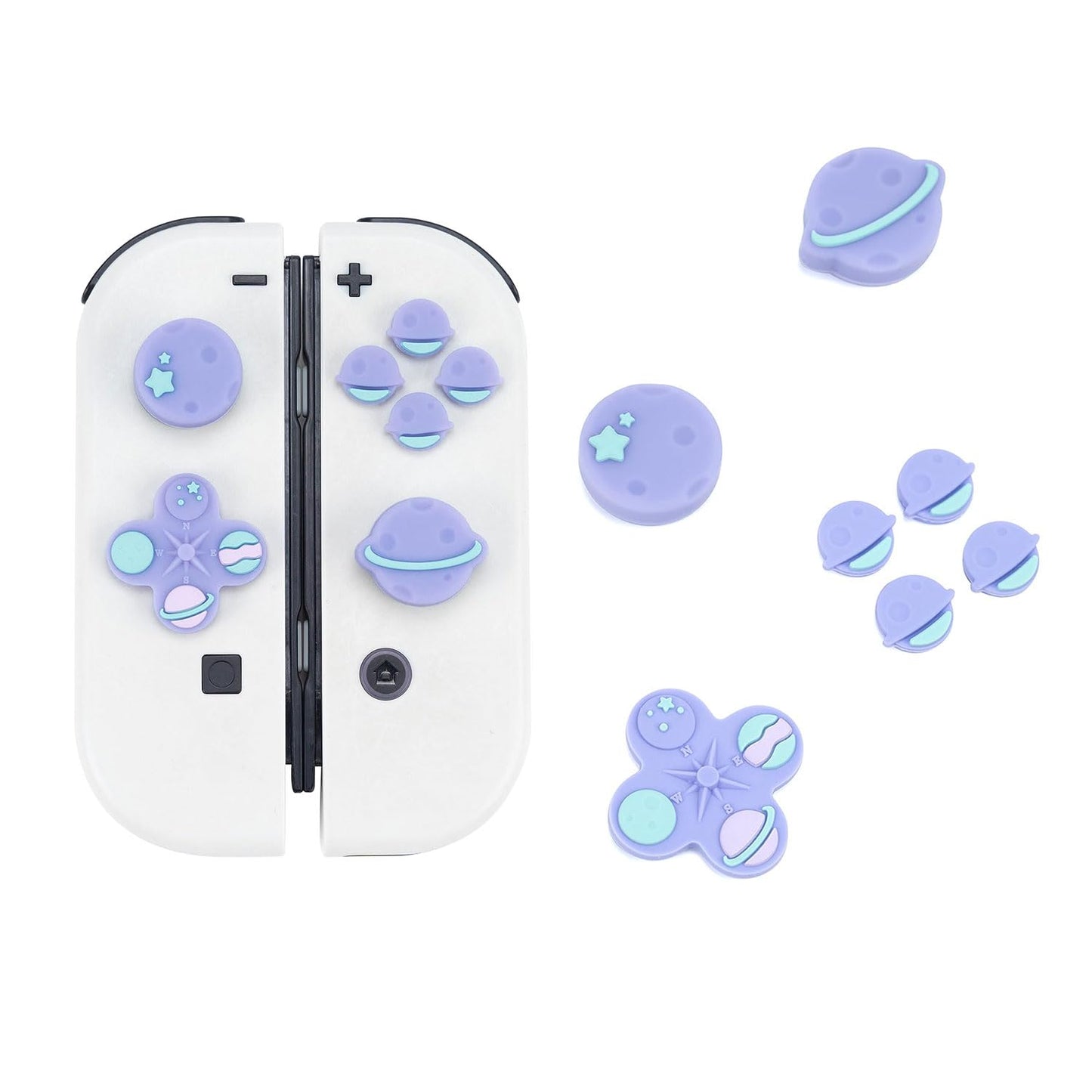 Planeter med mini button caps - 4 pak Thumb Grips til Nintendo Switch 1