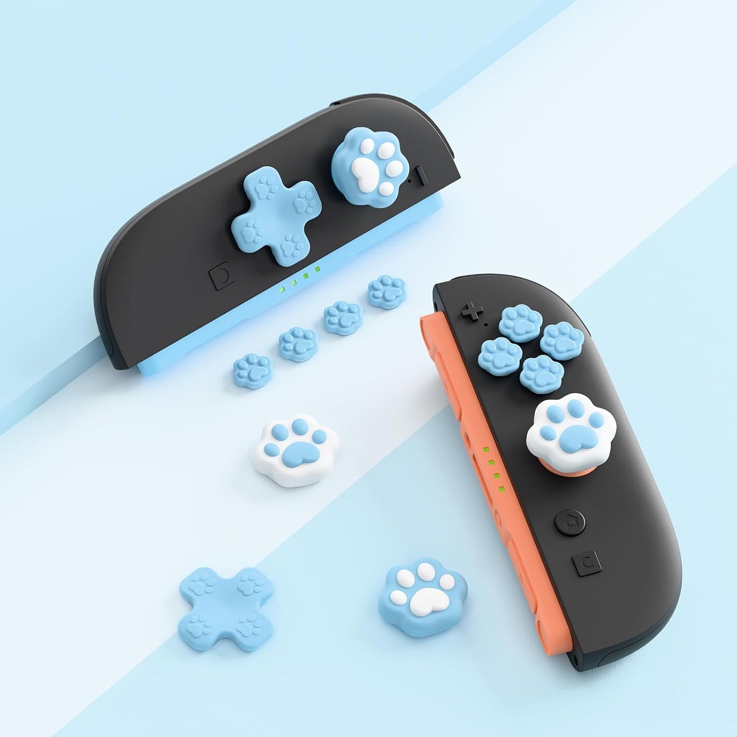 Blå kattepoter - Thumb Grips til Nintendo Switch 2