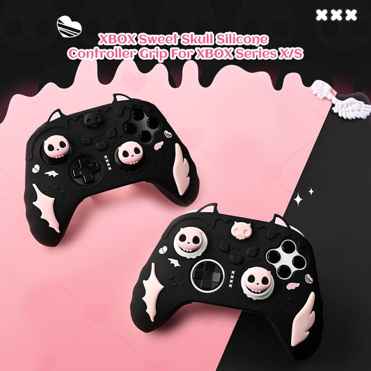 Xbox Series X|S-controller Sweetheart Skull Sort og Lyserødt Silikone Skin