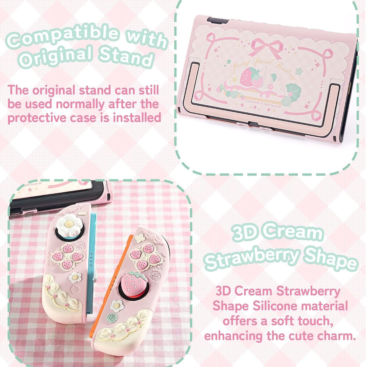 Nintendo Switch 2 Cream Strawberry silikoneskin pink