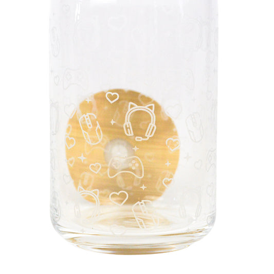 Appaz Kawaii Gamer Glass with Bamboo Lid