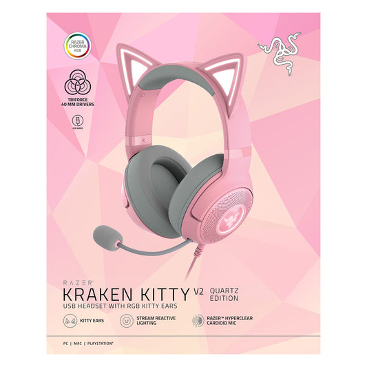 Razer Kraken Kitty V2 - Quartz Pink | Kablet gaming headset