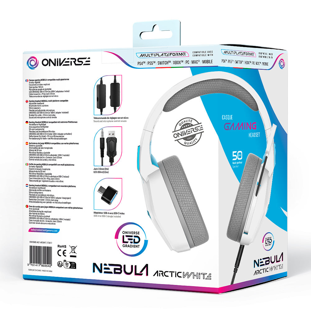 ONIVERSE Nebula Gaming Headset – Arctic White