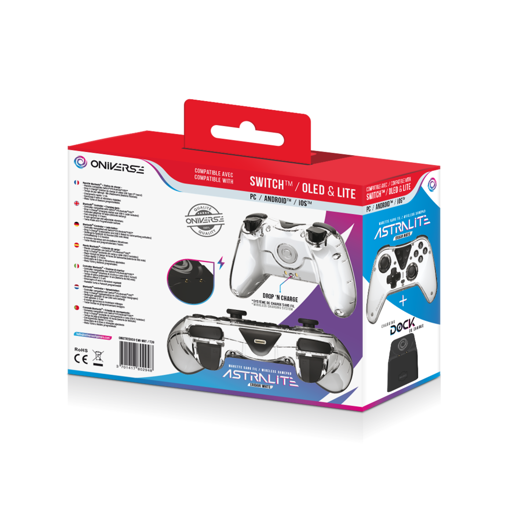 Oniverse NSW Wireless Astralite Bluetooth Controller Smoked White + Charging Station