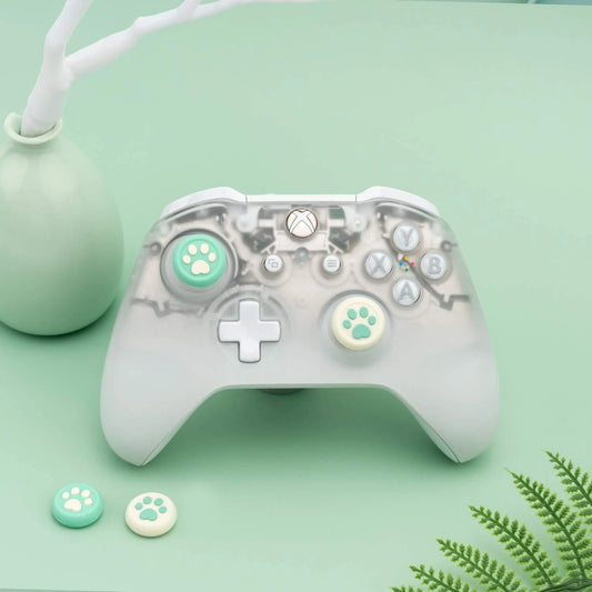 Kattepoter i grøn og hvid - 4 pak thumb grips til Xbox controller