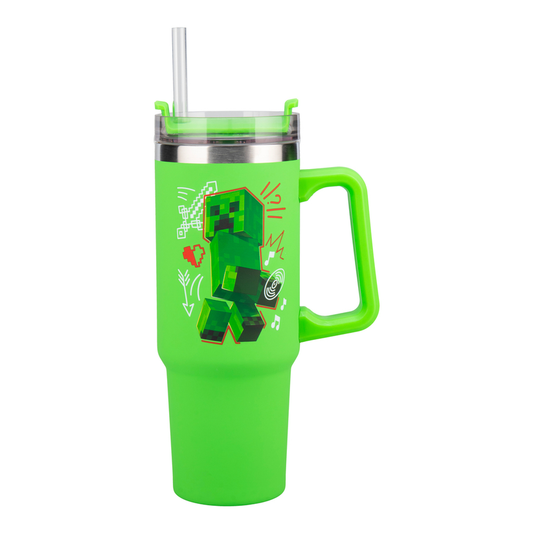 Green Minecraft Tumbler with Handle 900ml