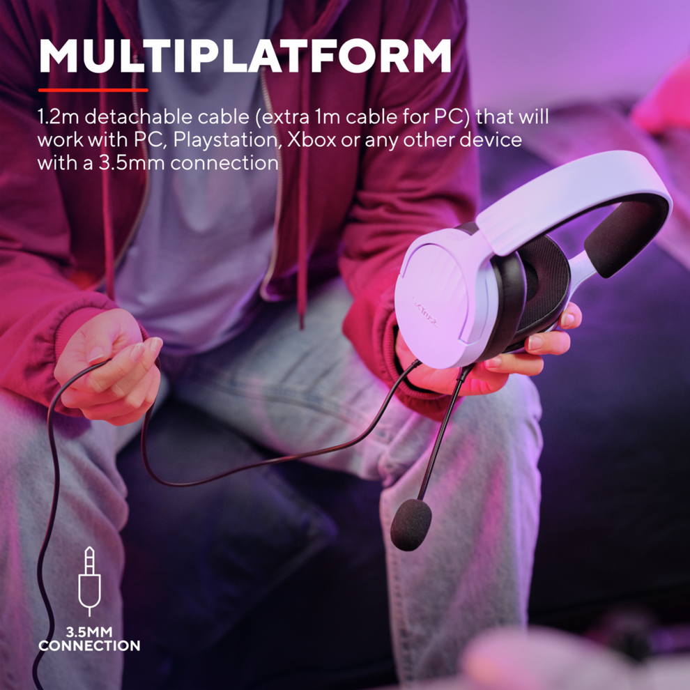 Trust GXT489W Fayzo Kablet Multiplatform Gaming Headset | Lilla