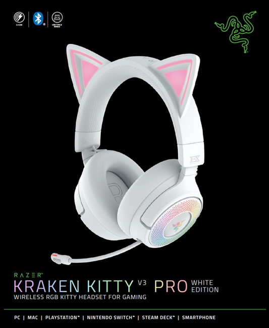 Razer Kraken V3 Pro - White | Trådløst gaming headset