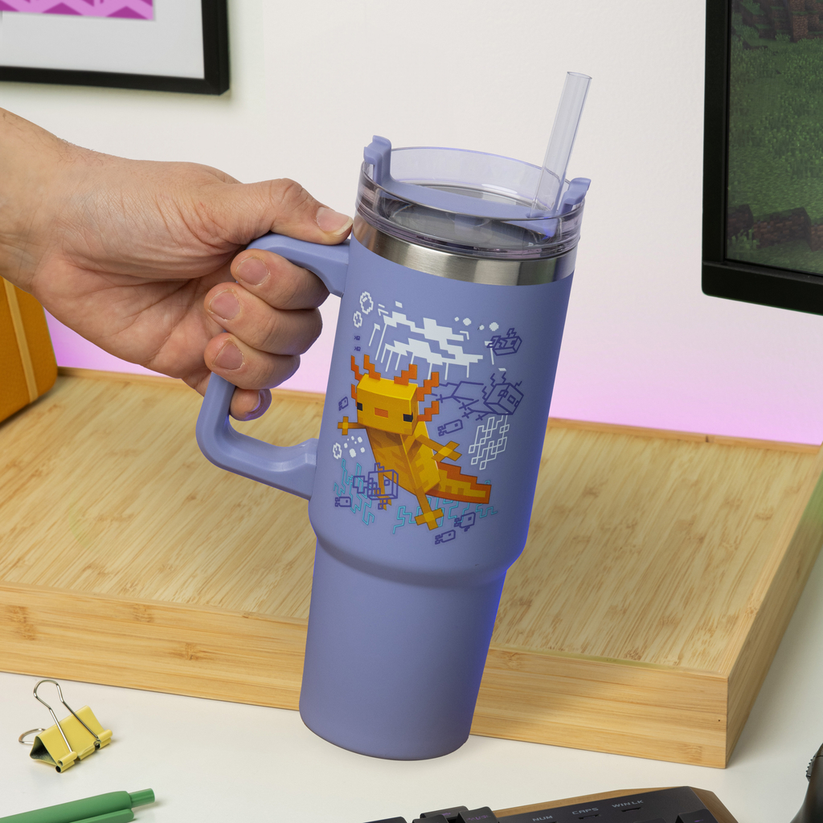 Minecraft lilla termokrus med hank 900ml