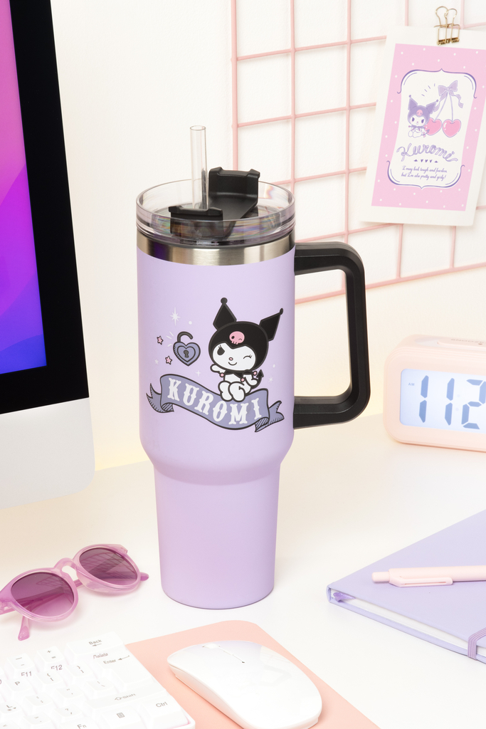 Kuromi lyselilla termokrus med hank 900ml