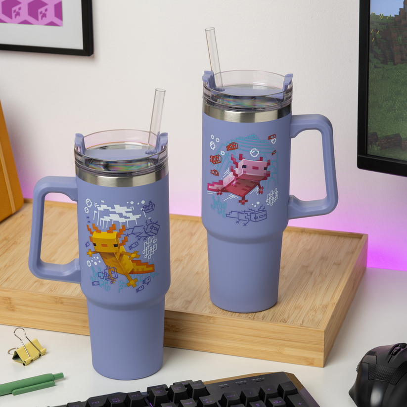 Minecraft lilla termokrus med hank 900ml