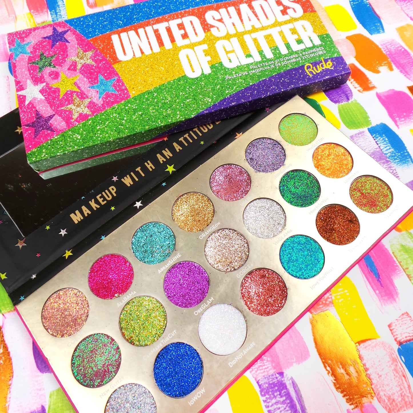 United Shades of Glitter -  21 Pressed Glitter Palette