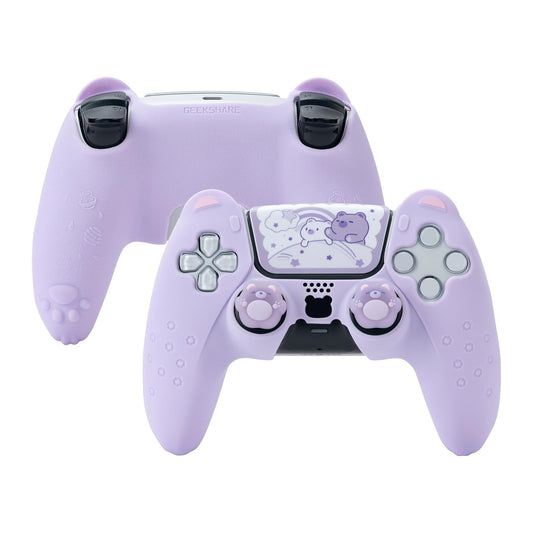 PS5 Controller Cute Bear Lilla Silikone Skin
