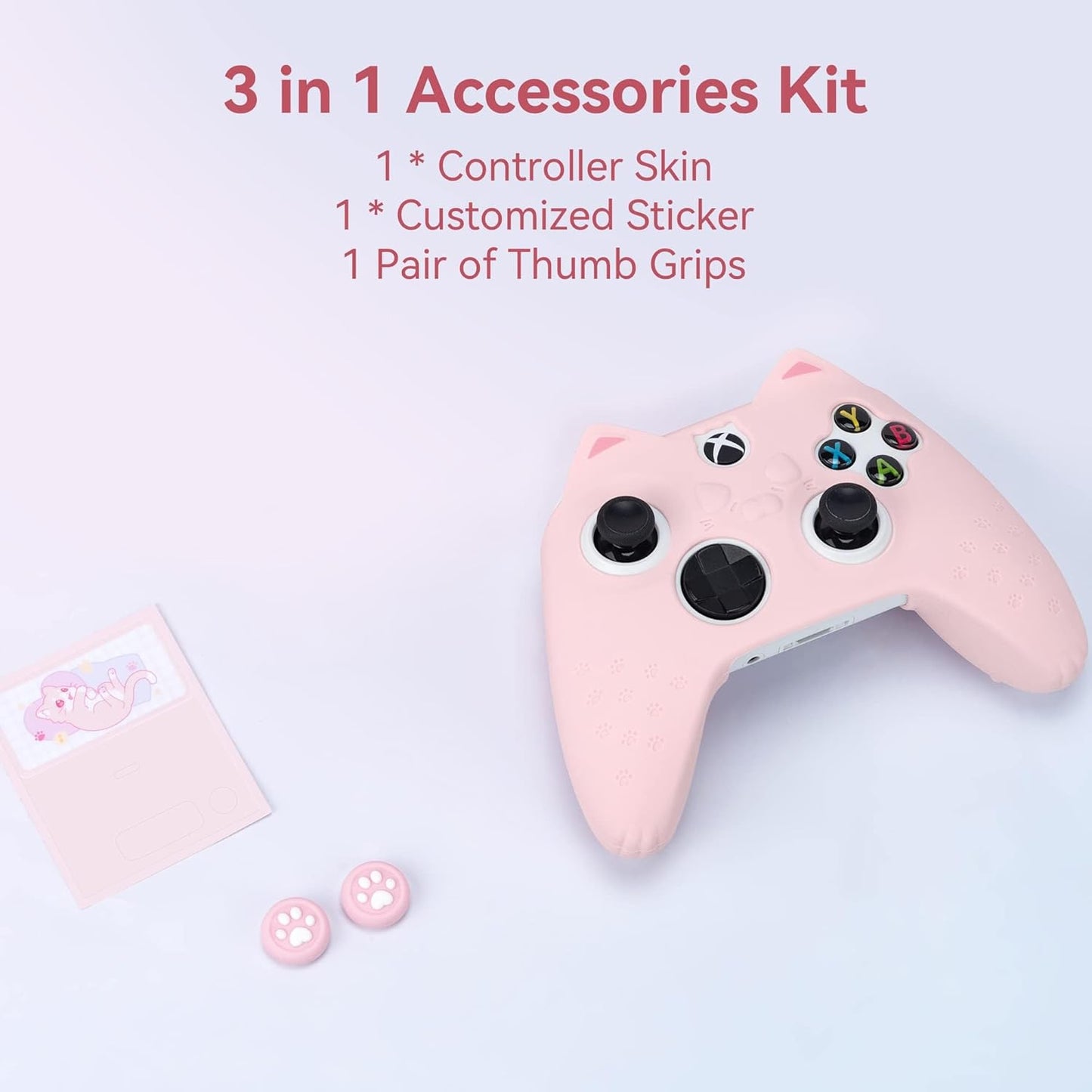 Xbox Series X|S-controller Cat Paw Lyserødt Silikone Skin