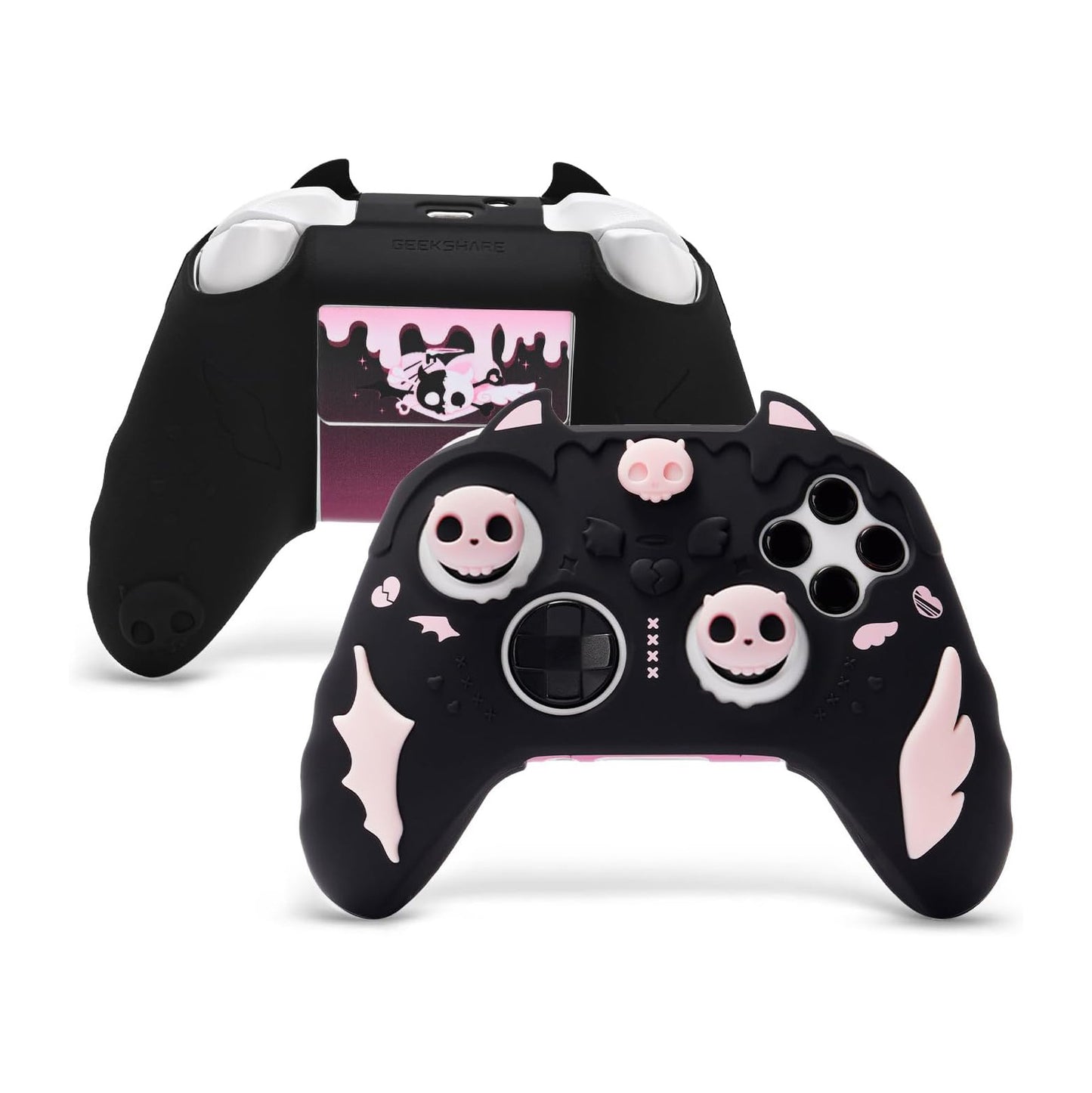 Xbox Series X|S-controller Sweetheart Skull Sort og Lyserødt Silikone Skin