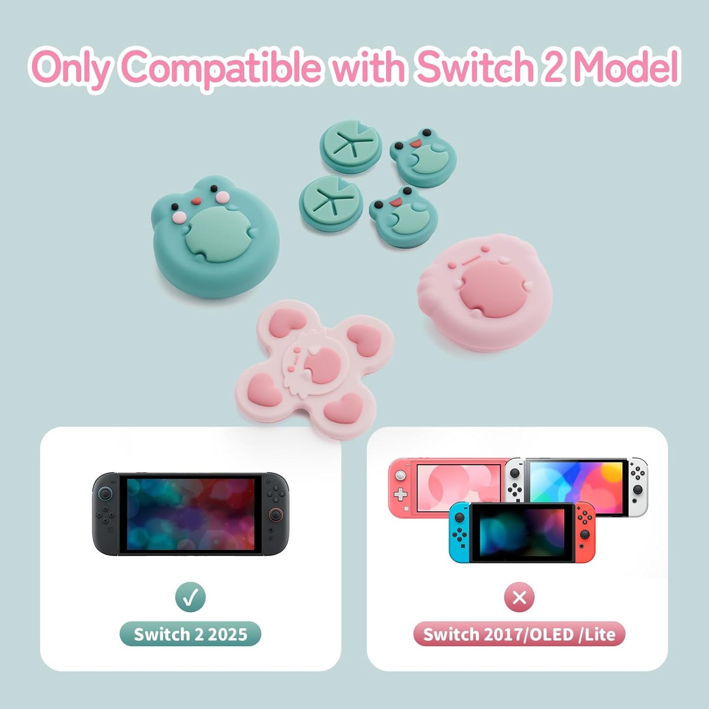 Frog and Axolotl - Thumb Grips for Nintendo Switch 2