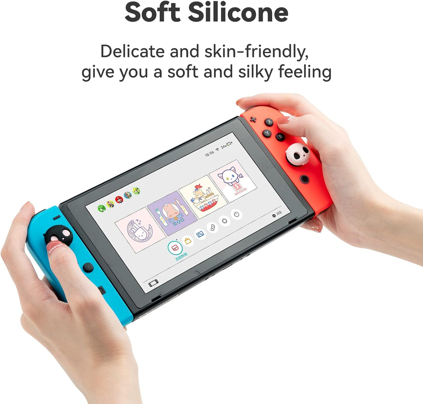 Sweetheart Skull White - 4 pak Thumb Grips til Nintendo Switch 1