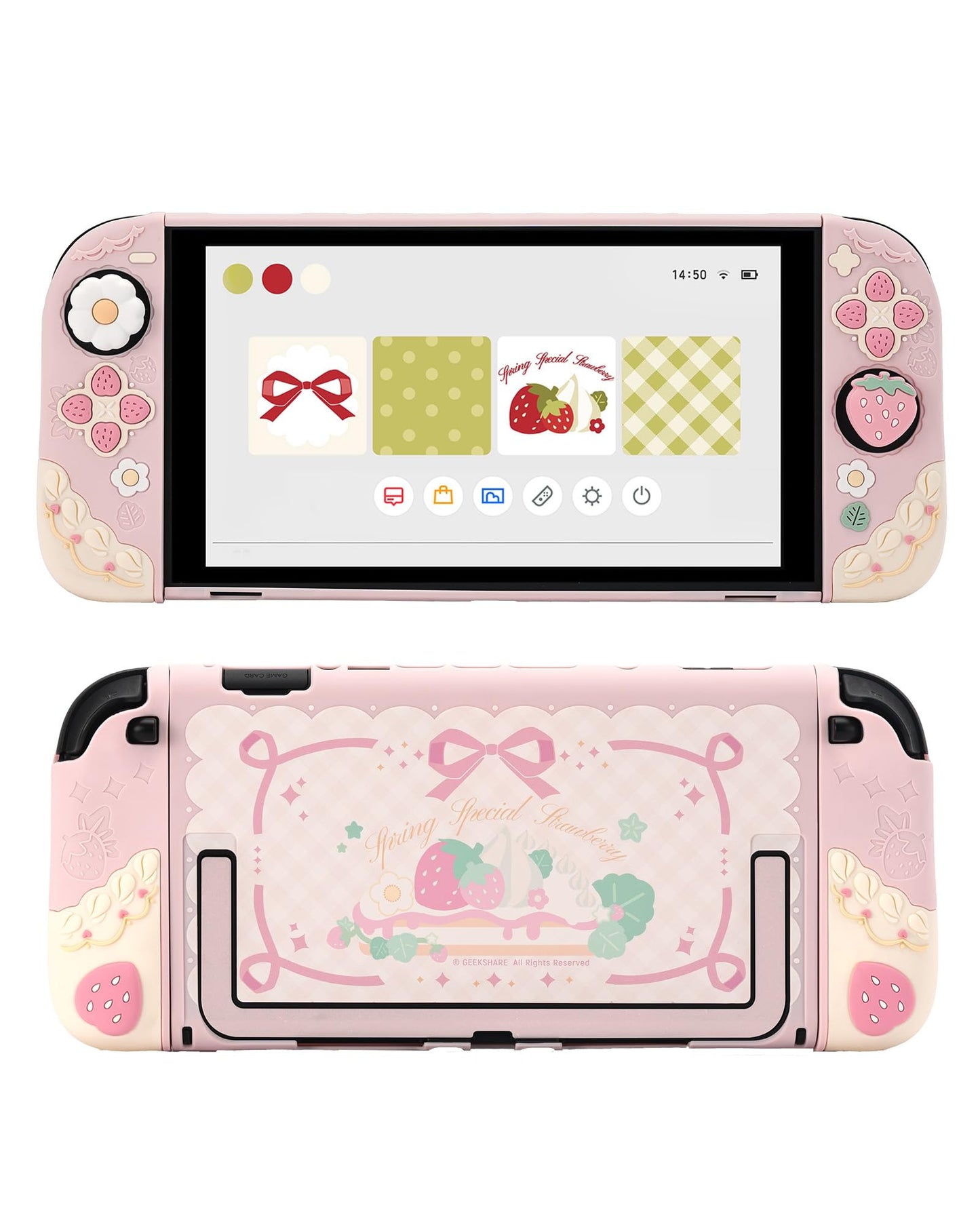 Nintendo Switch 2 Cream Strawberry silikoneskin pink