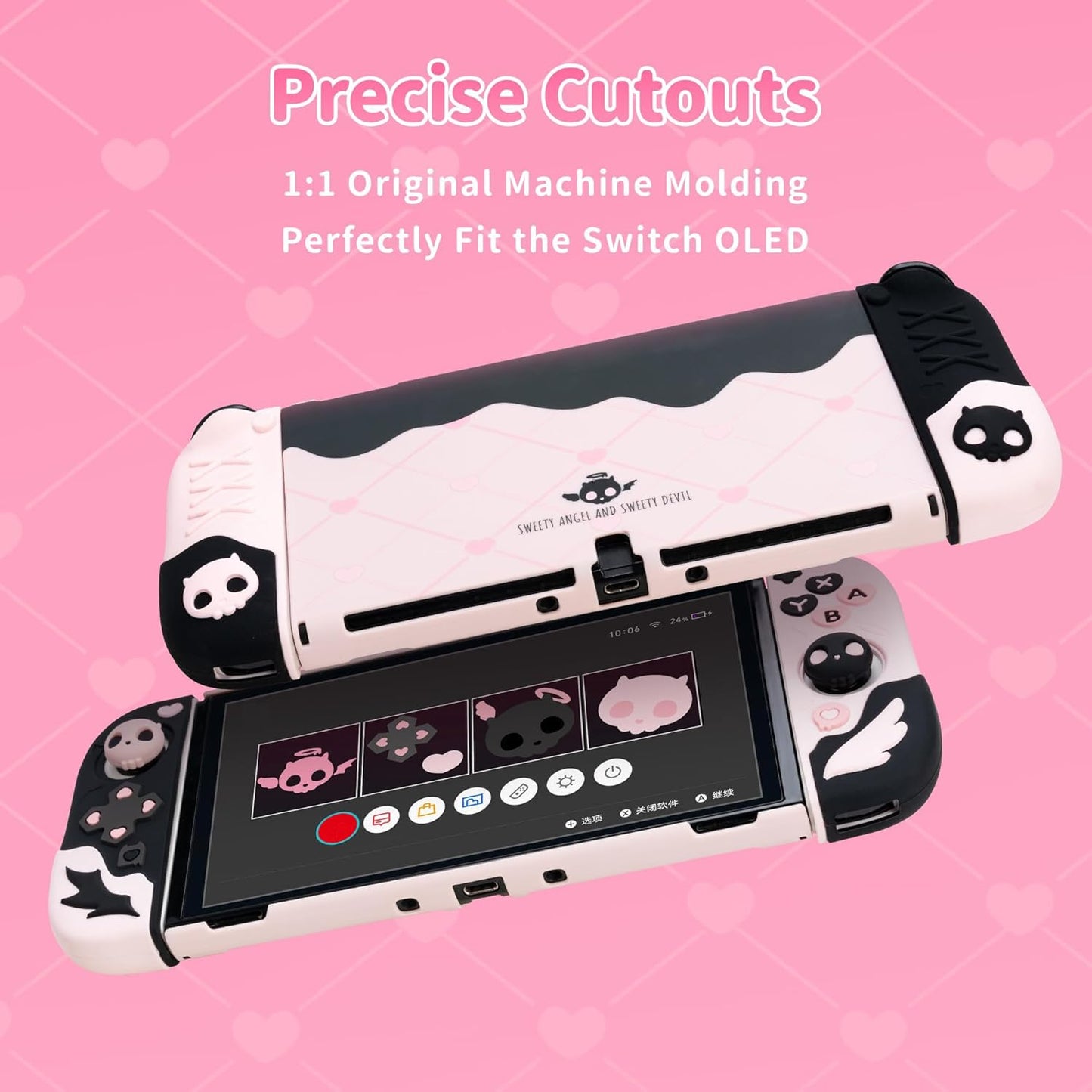 Nintendo Switch OLED Sweetheart Skull silikoneskin