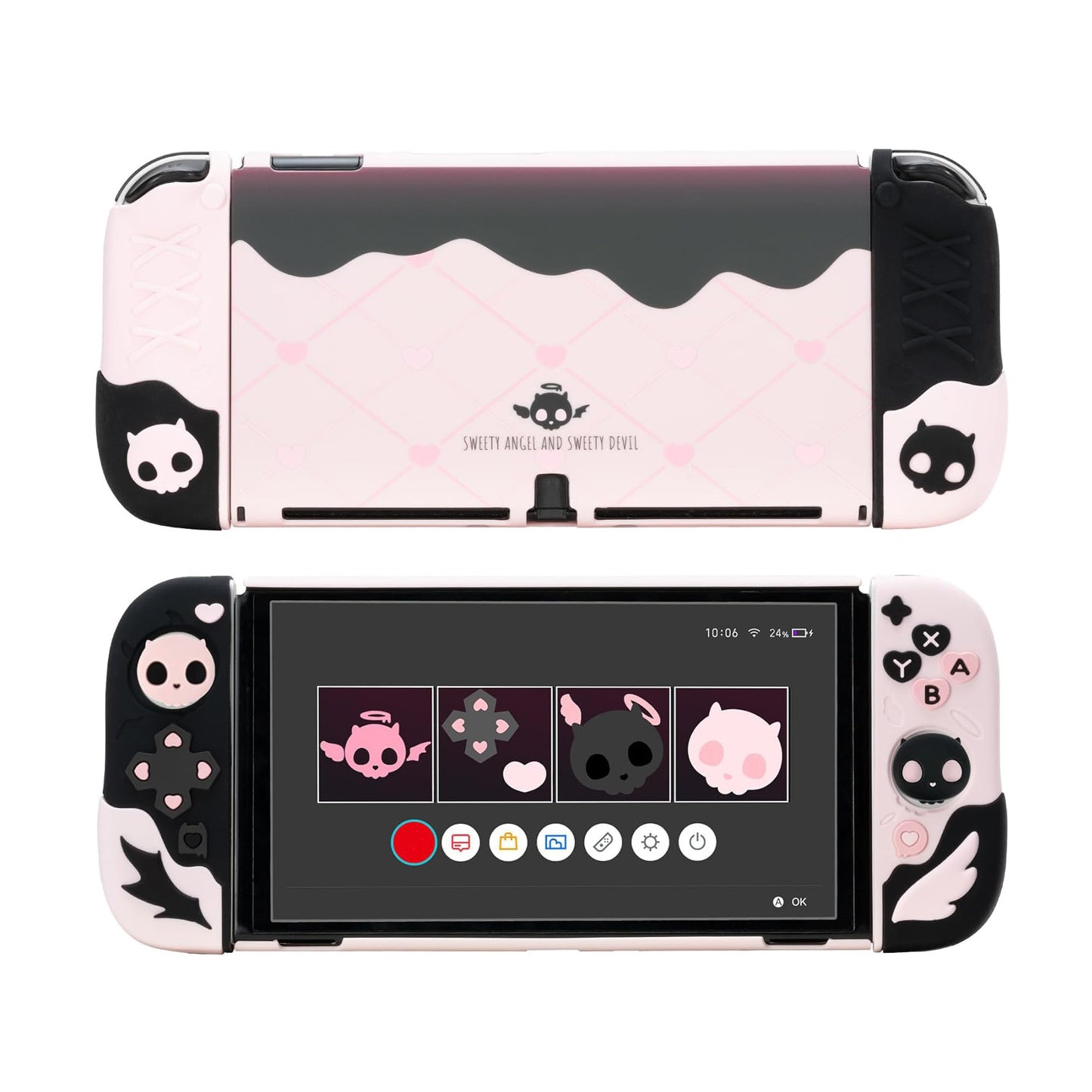 Nintendo Switch OLED Sweetheart Skull silikoneskin
