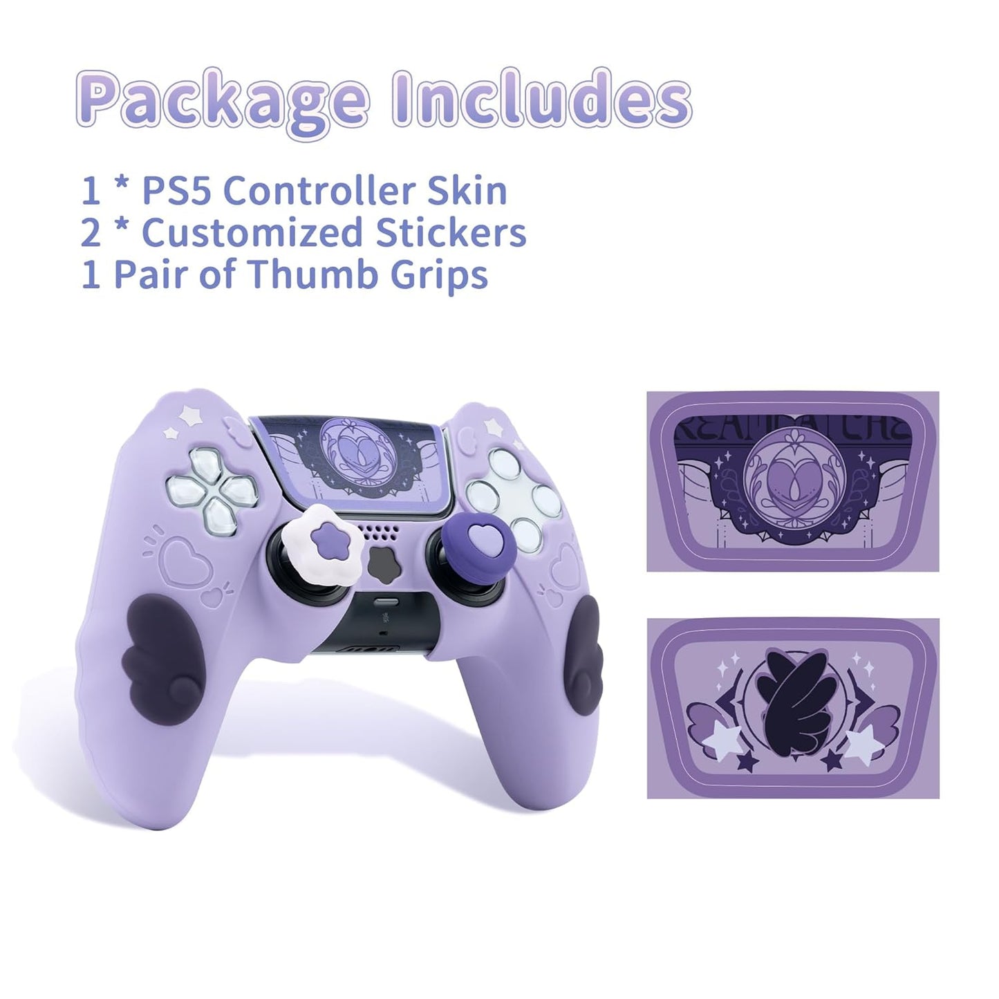 PS5 Controller Star Wings Lilla Silikone Skin