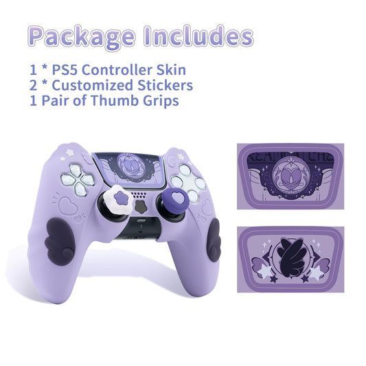 PS5 Controller Star Wings Lilla Silikone Skin