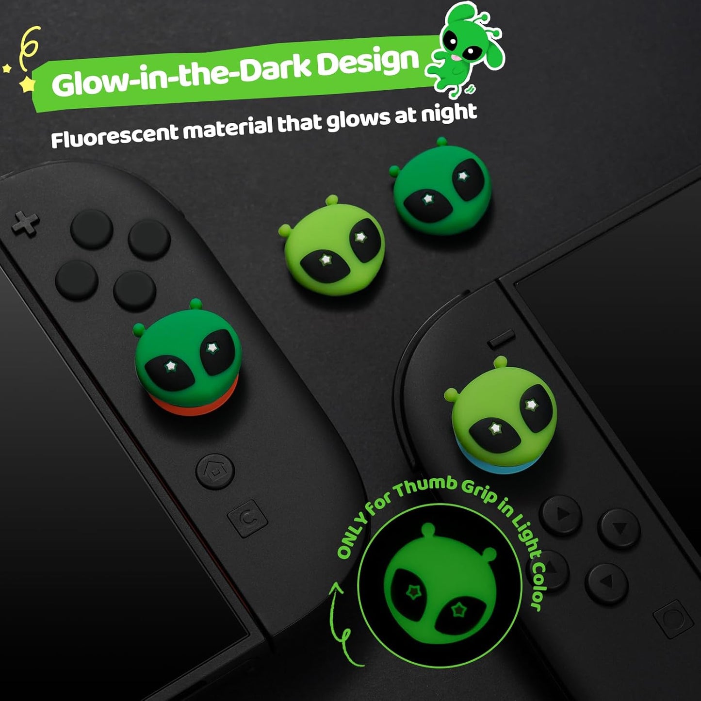Green Aliens - 4-pack Thumb Grips for Nintendo Switch 2
