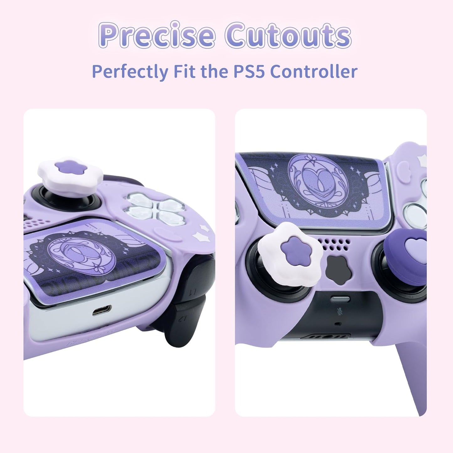 PS5 Controller Star Wings Lilla Silikone Skin