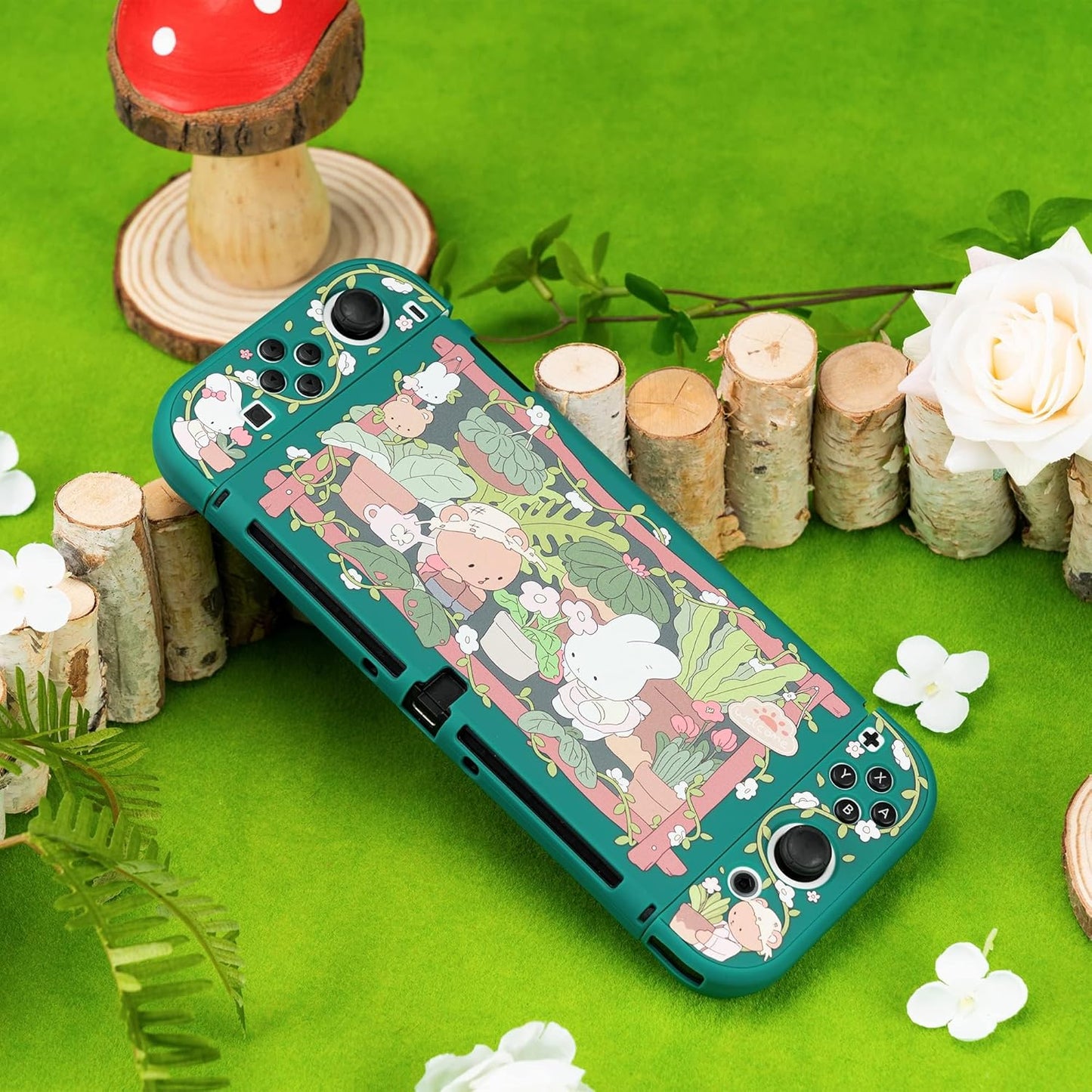 Nintendo Switch OLED Bunny Garden silikoneskin