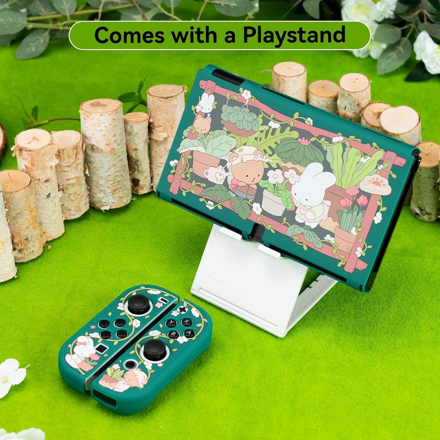 Nintendo Switch OLED Bunny Garden silikoneskin