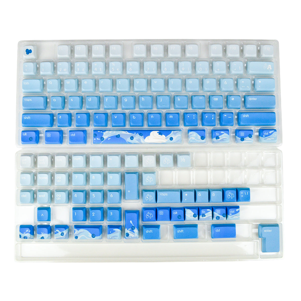 Blueberry Milkshake | Appaz keycap sæt | Dansk, norsk, svensk og finsk