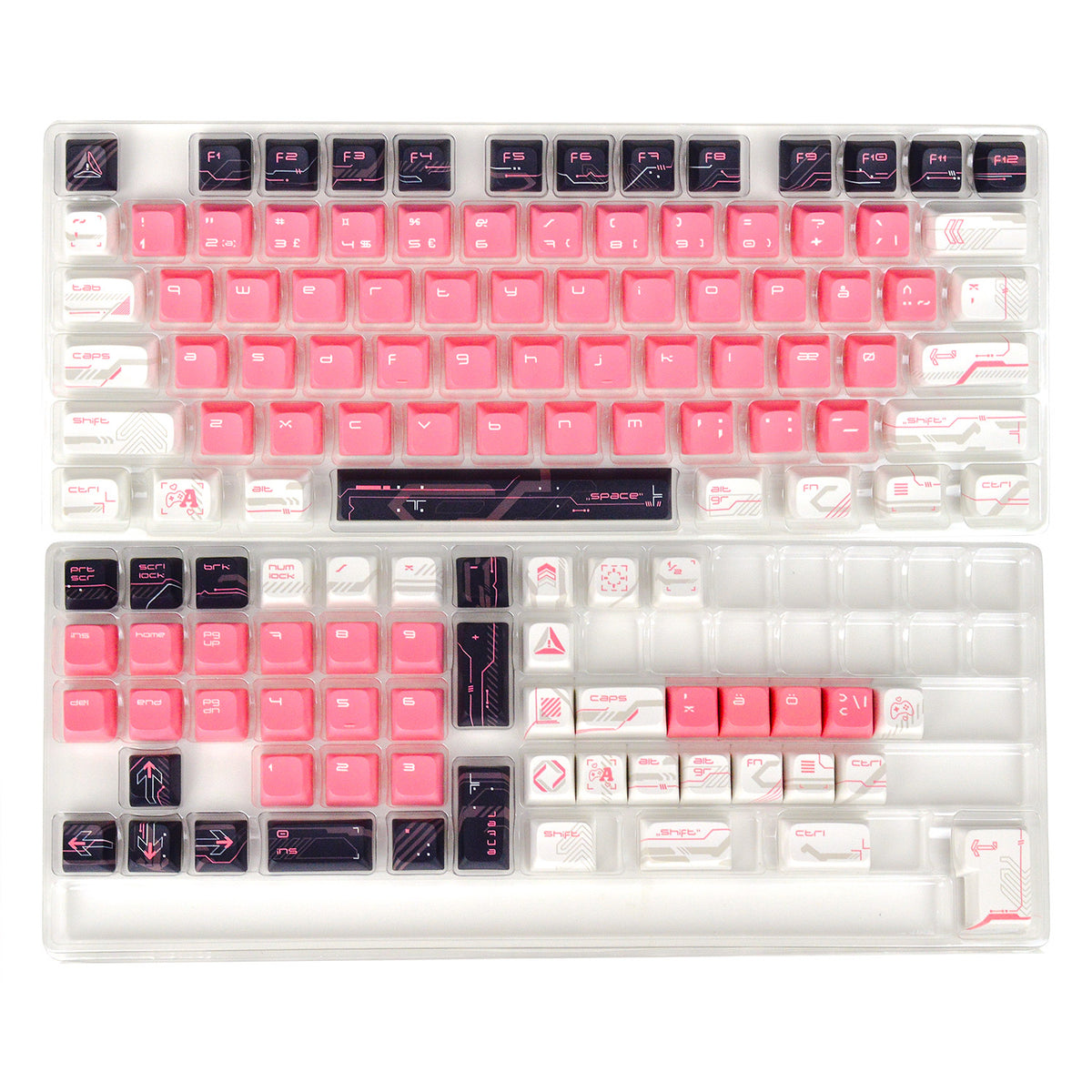 Cyber Pink | Appaz keycap sæt | Dansk, norsk, svensk og finsk