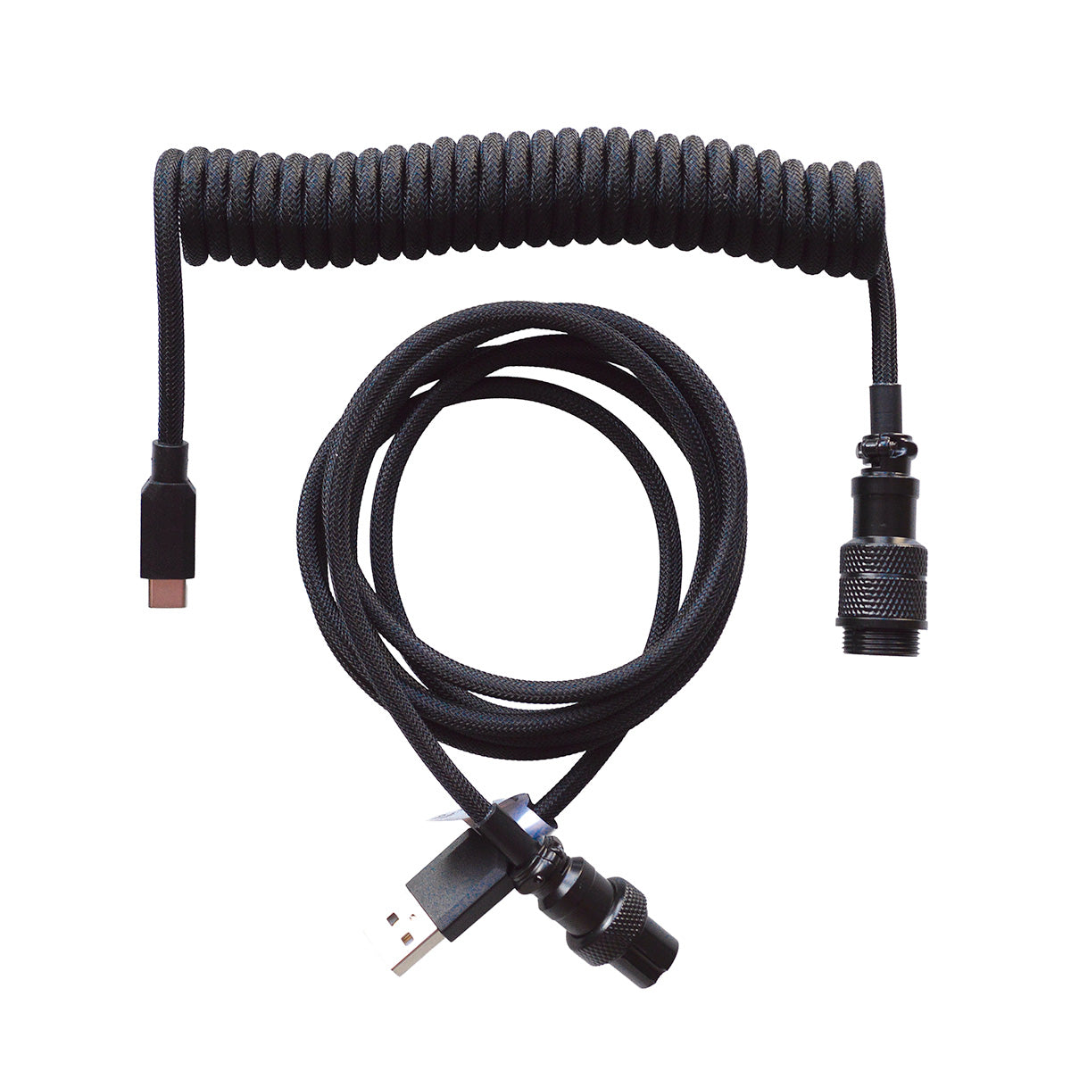 GX16 Coiled Aviator Keyboard Cable – USB-C | Sort