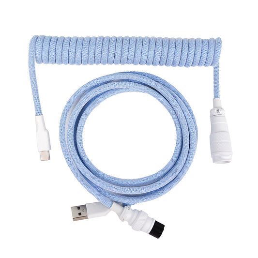 GX16 Coiled Aviator Keyboard Cable – USB-C | Blue