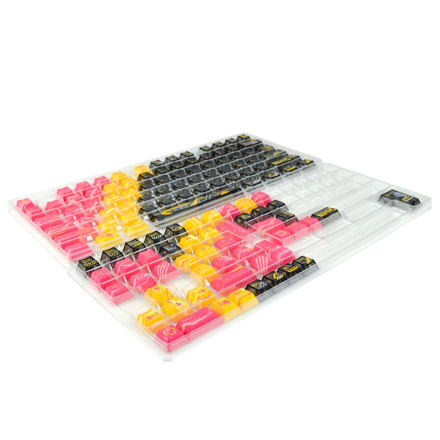Cyberpunk Orange and Pink | Appaz keycap set | Danish, Norwegian, Swedish, and Finnish