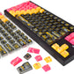 Cyberpunk Orange and Pink | Appaz keycap set | Danish, Norwegian, Swedish, and Finnish