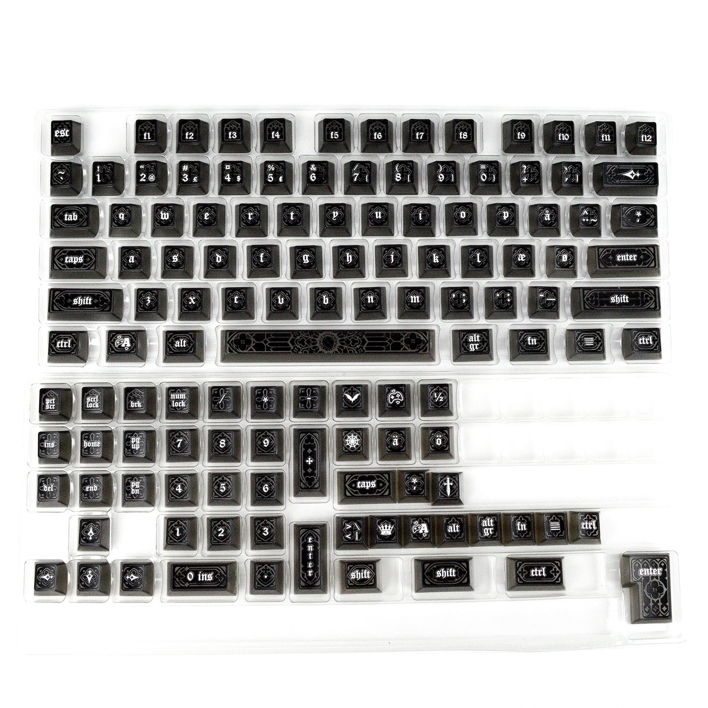 Gohtic Obsidian Black | Appaz keycap set | Danish, Norwegian and Swedish