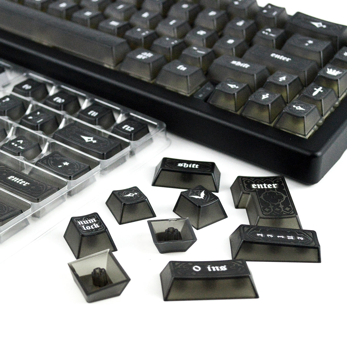 Gohtic Obsidian Black | Appaz keycap set | Danish, Norwegian and Swedish