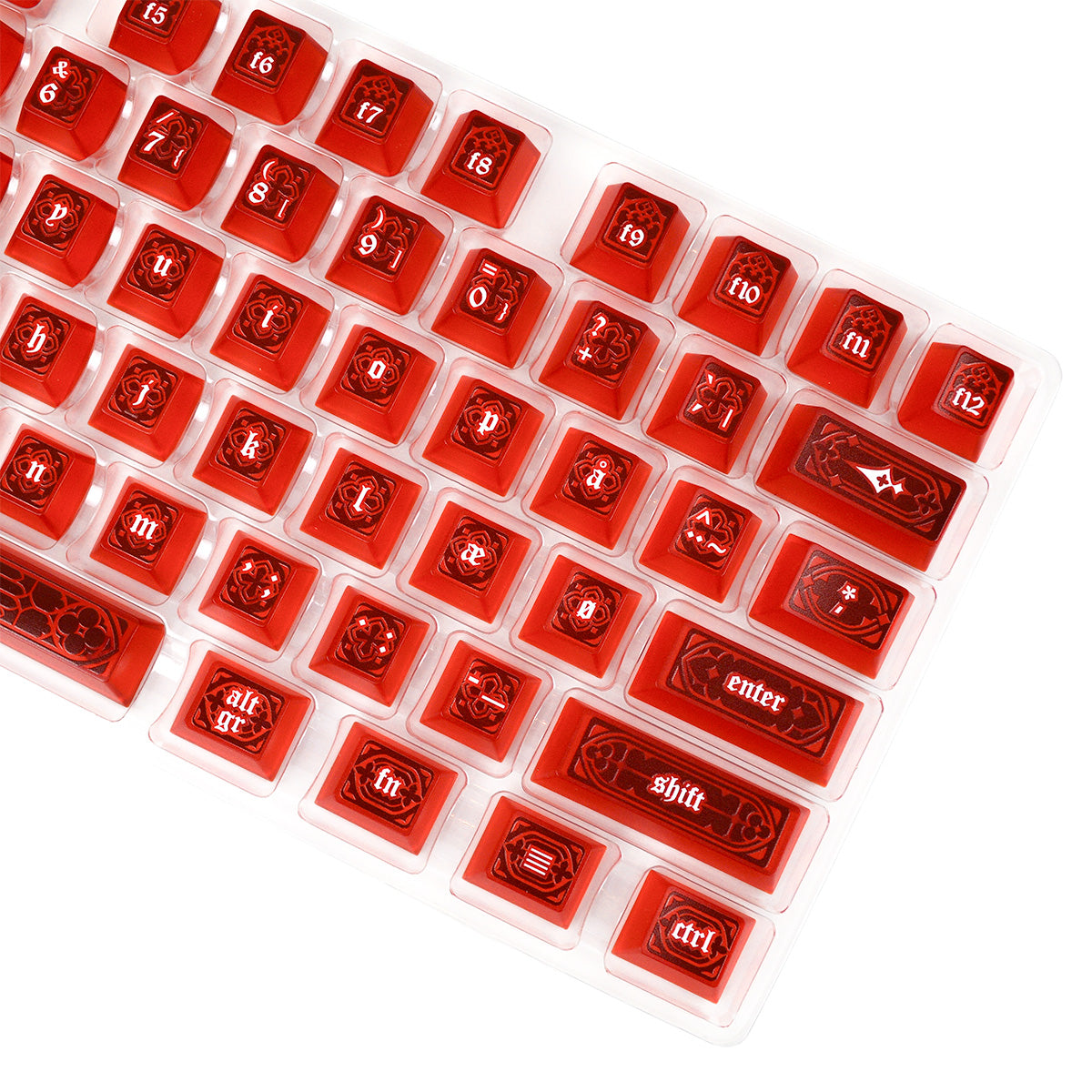 Gothic Ruby Red | Appaz keycap set | Danish, Norwegian, Swedish and Finnish