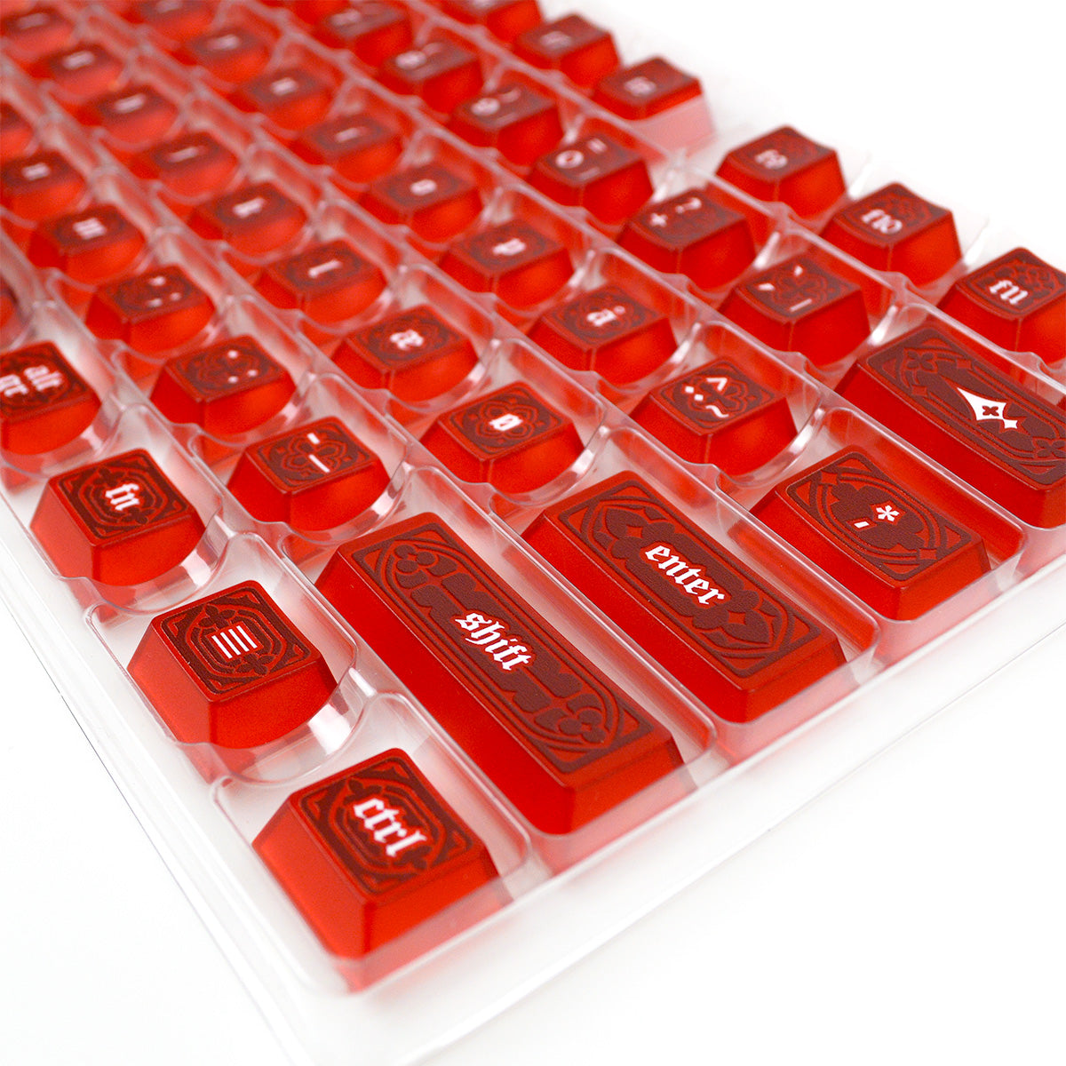 Gothic Ruby Red | Appaz keycap set | Danish, Norwegian, Swedish and Finnish