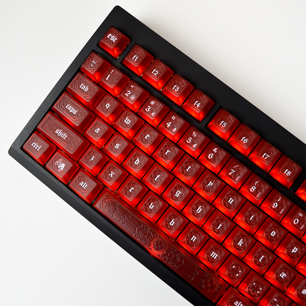 Gothic Ruby Red | Appaz keycap set | Danish, Norwegian, Swedish and Finnish