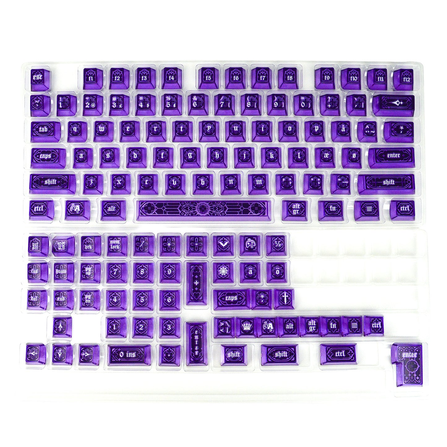 Gohtic Violet Amethyst | Appaz keycap set | Danish, Norwegian and Swedish