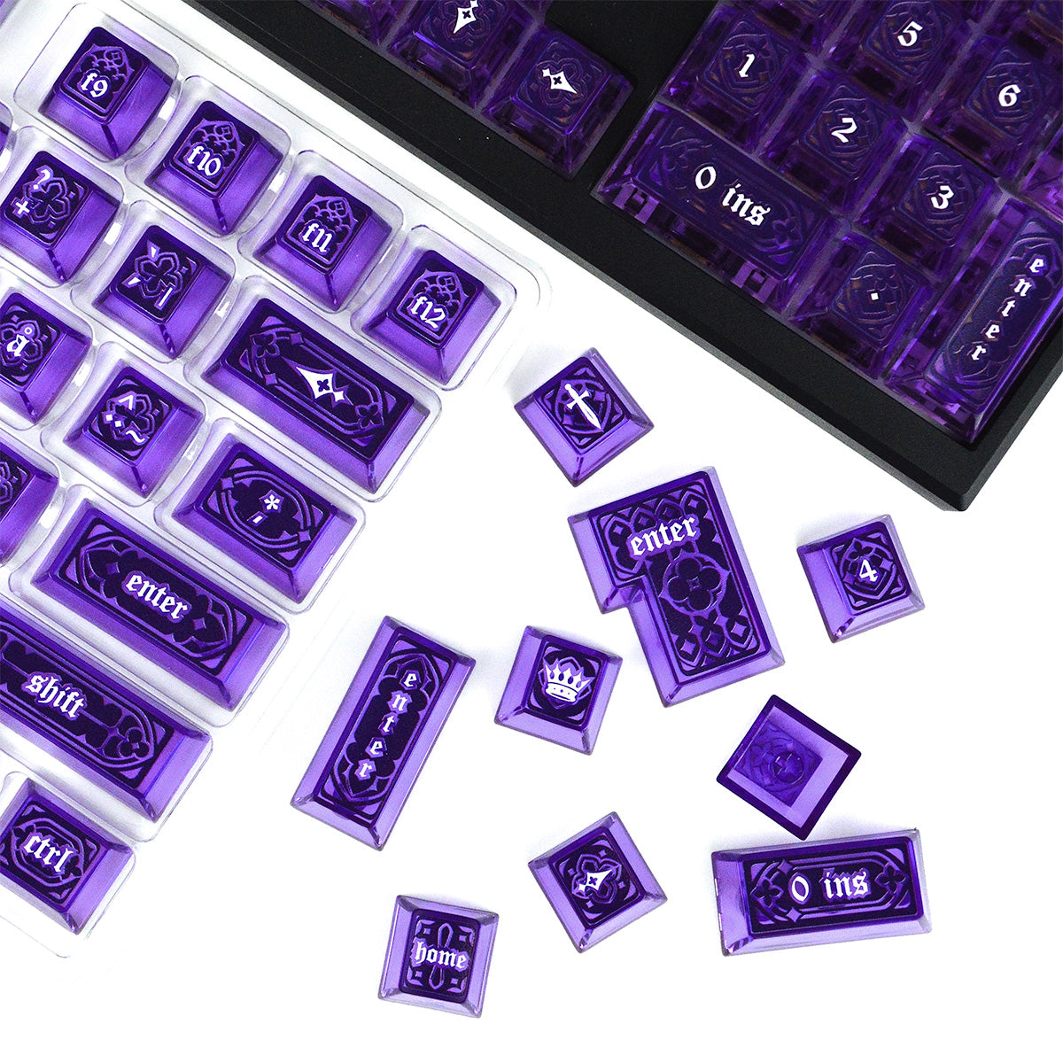 Gohtic Violet Amethyst | Appaz keycap set | Danish, Norwegian and Swedish