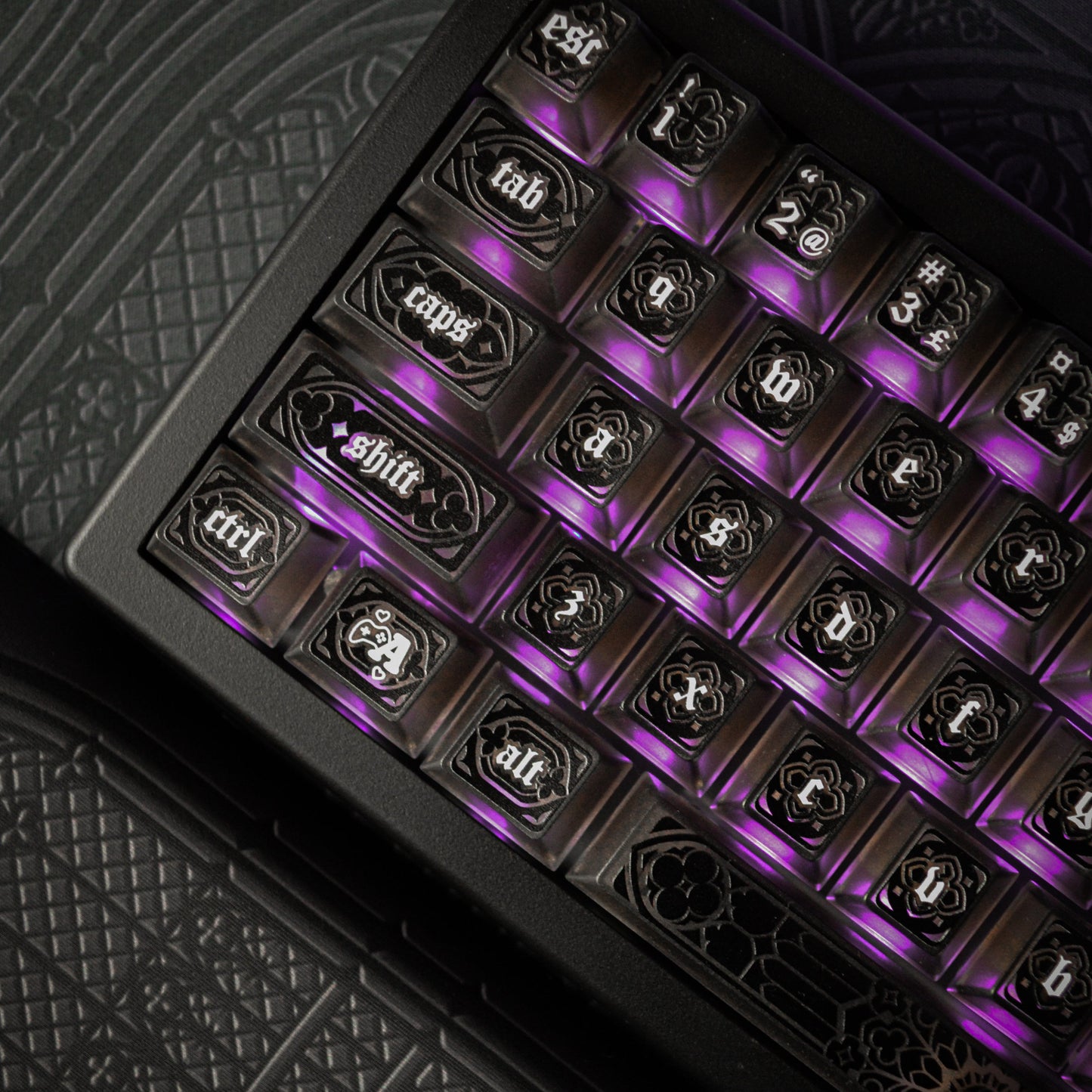 Gohtic Obsidian Black | Appaz keycap set | Danish, Norwegian and Swedish