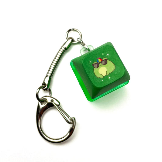 Purple Keycap Clicker Fidget Keychain with Light