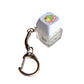 Light blue keycap clicker fidget keychain with light