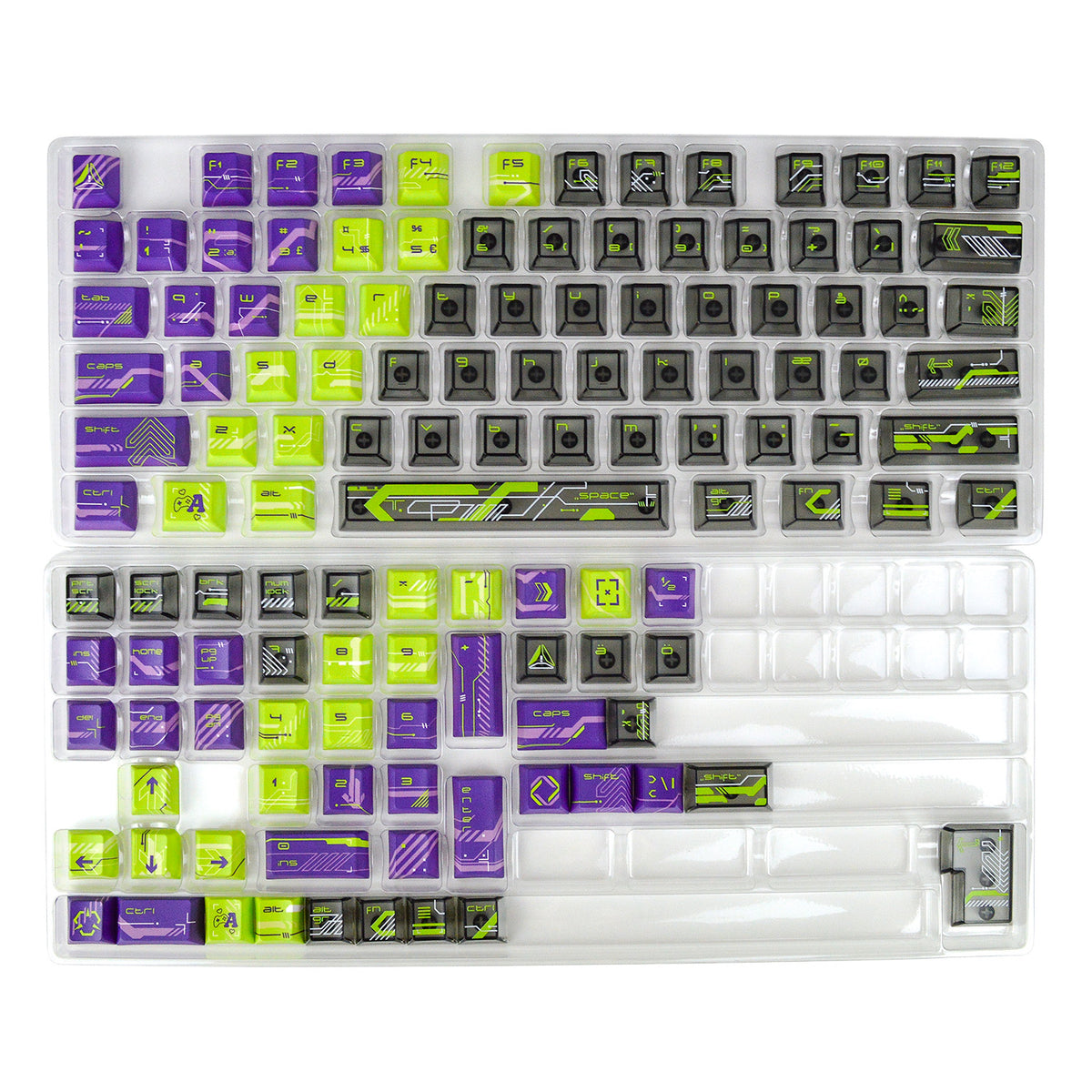 Neon Glitch | Appaz keycap sæt | Dansk, norsk, svensk og finsk